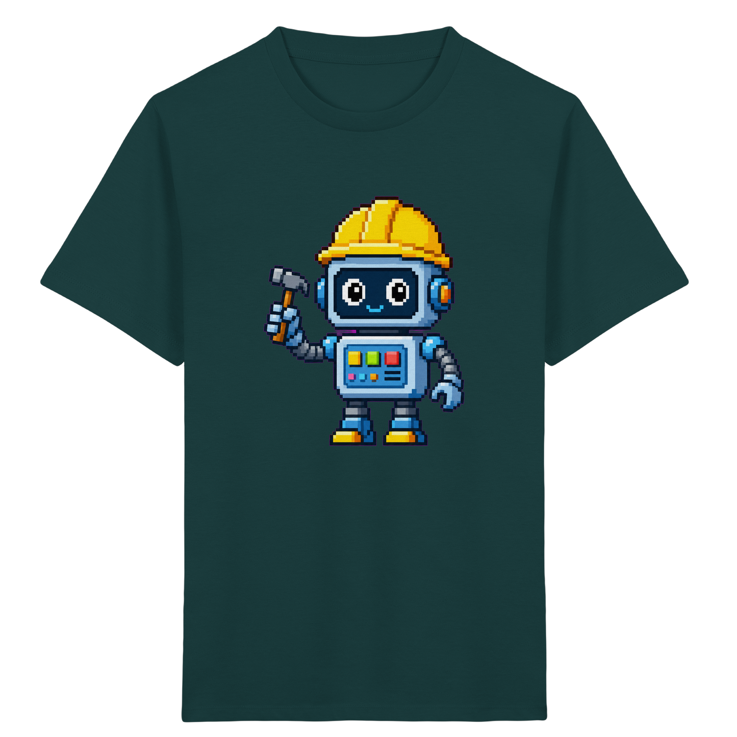 Pixel-Roboter mit Hammer: Retro Kinder-T-Shirt - Kinder T-Shirt