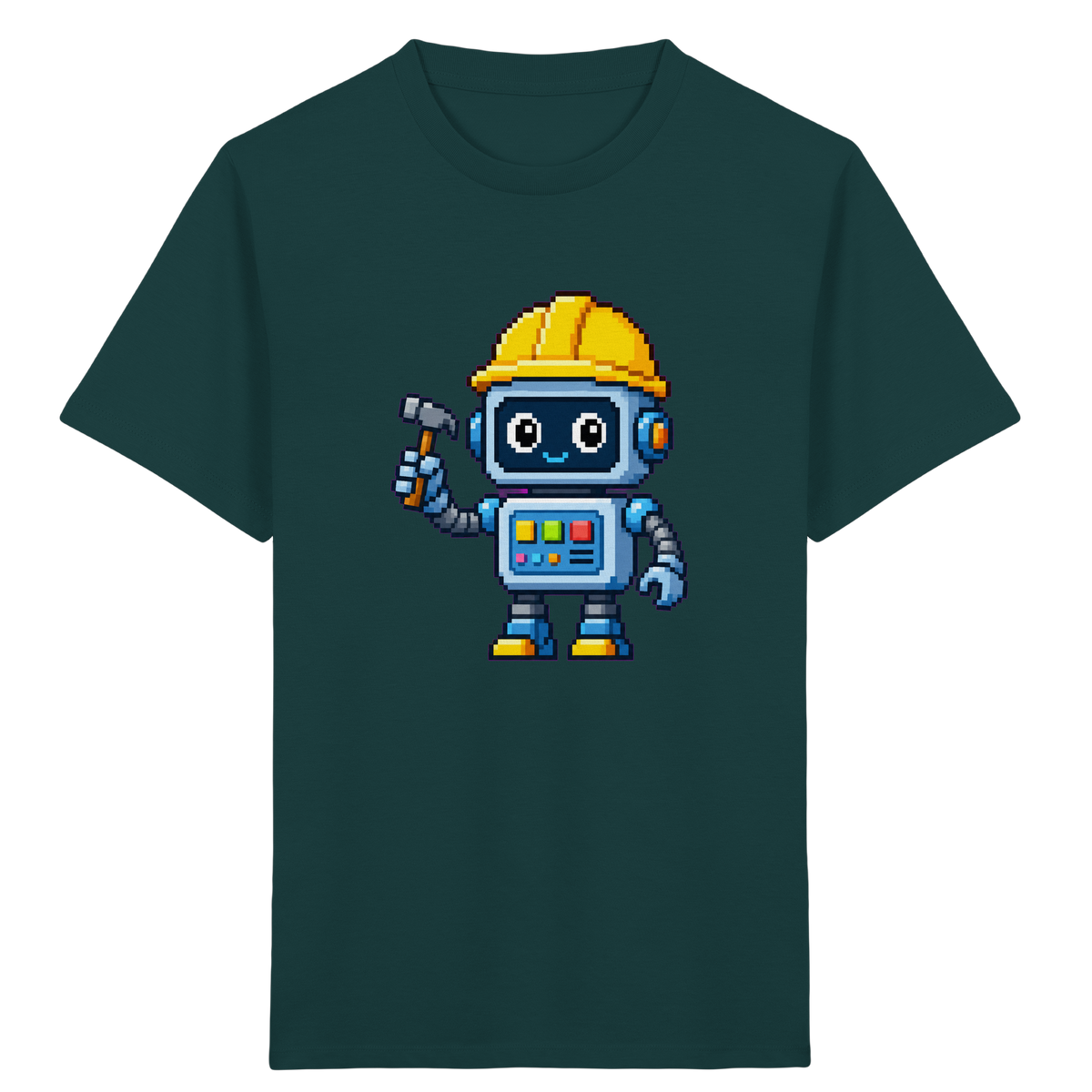 Pixel-Roboter mit Hammer: Retro Kinder-T-Shirt - Kinder T-Shirt