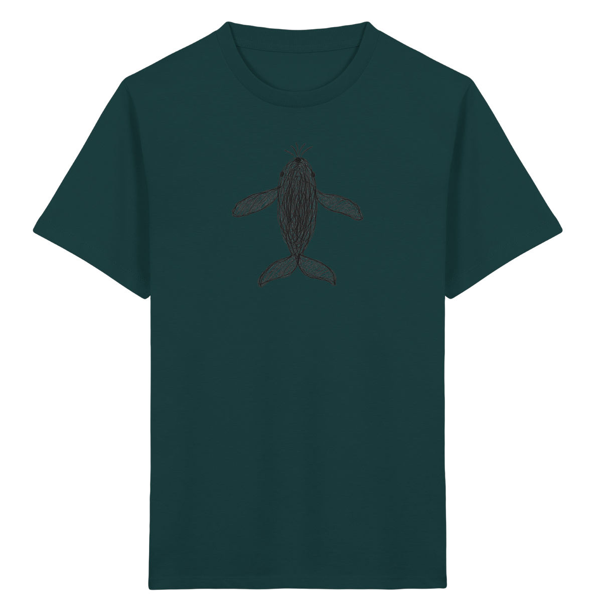 Wal von oben gezeichnet - Kinder Bio T-Shirt