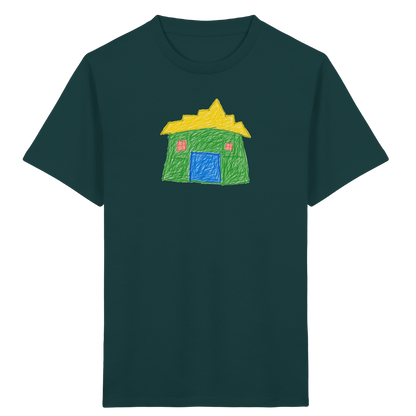 Grünes Haus mit Stufendach - Kinder Bio T-Shirt