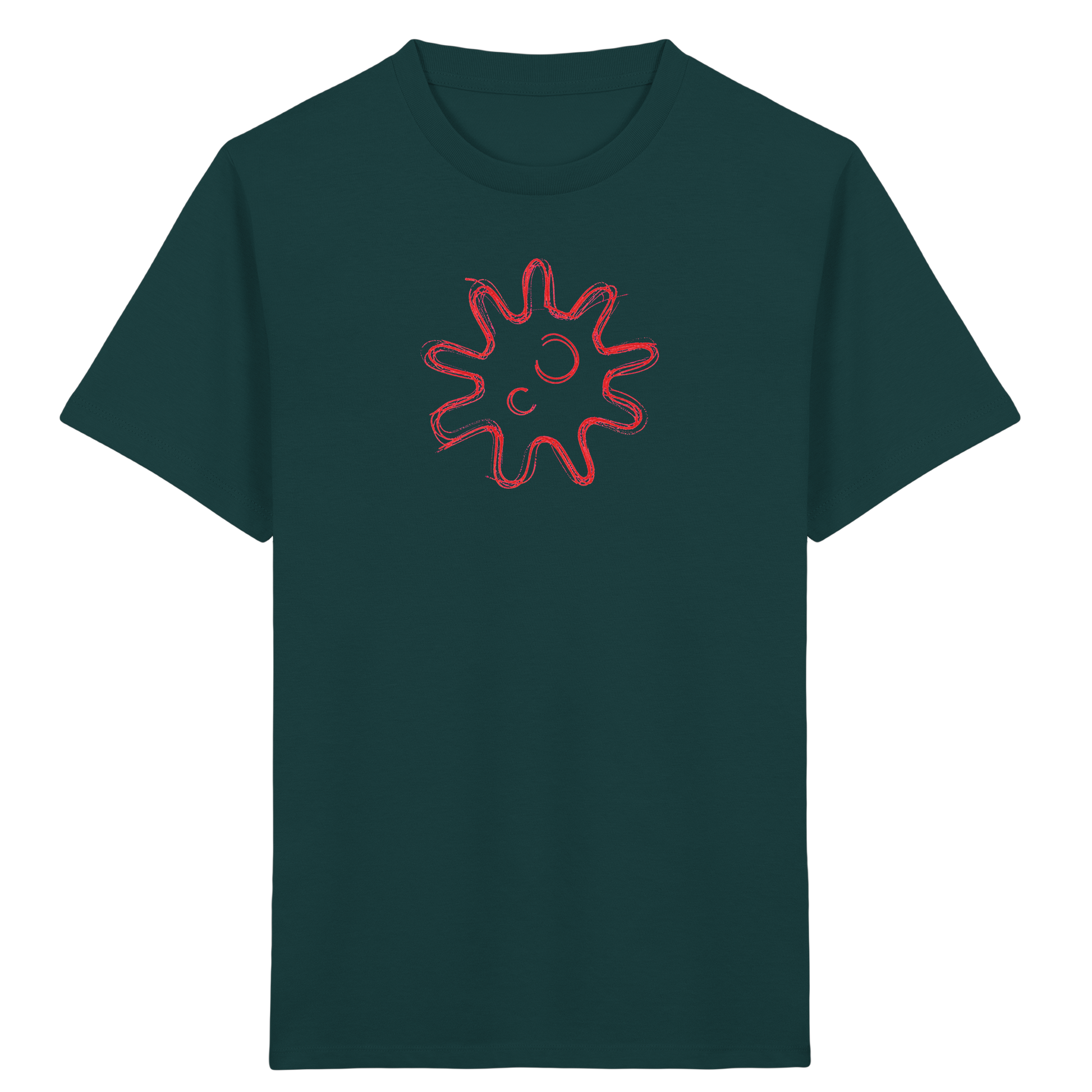 Rote Krakelsonne Kinder T-Shirt - Kinder Bio T-Shirt