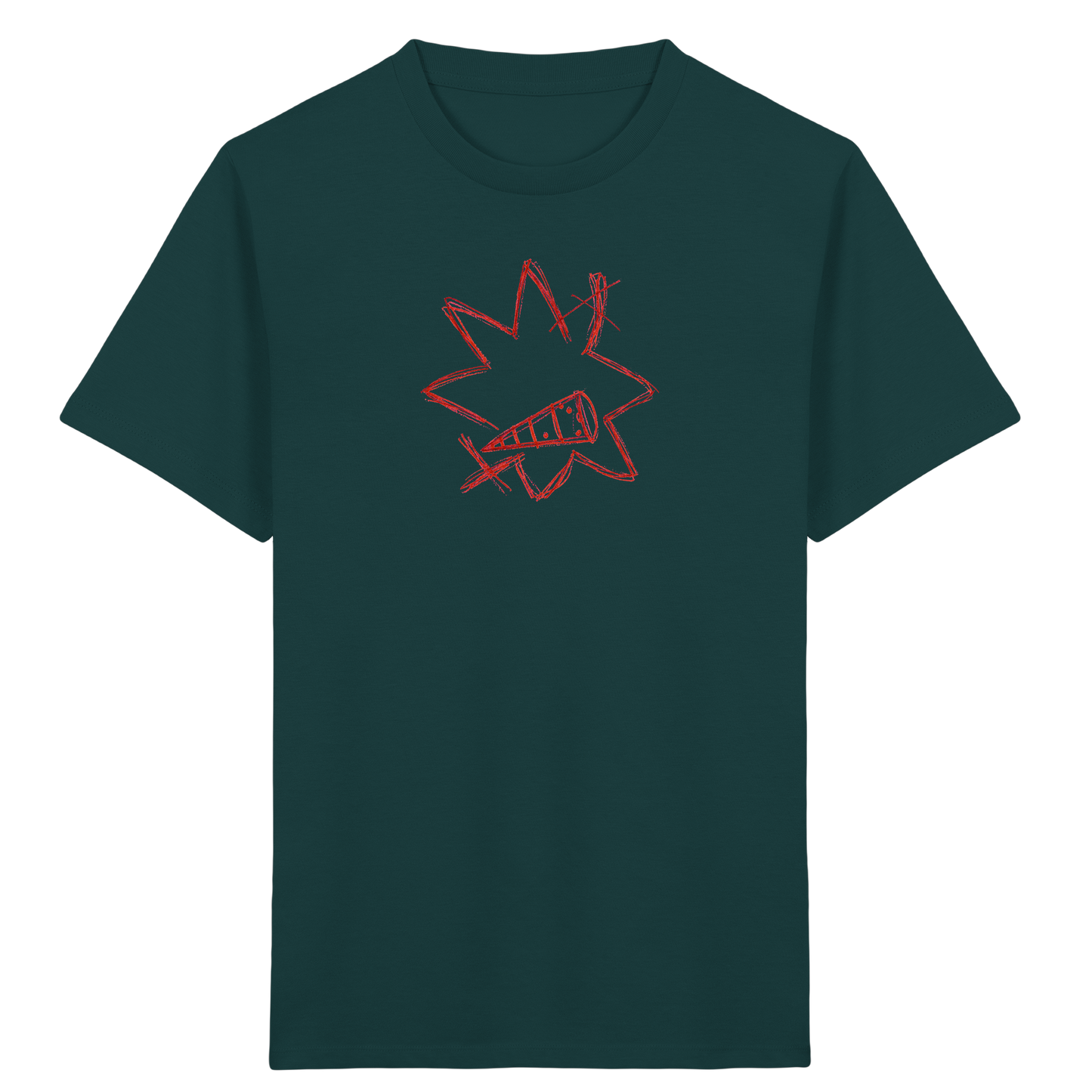Dunkelroter Mutstern zur Einschulung - Kinder Bio T-Shirt