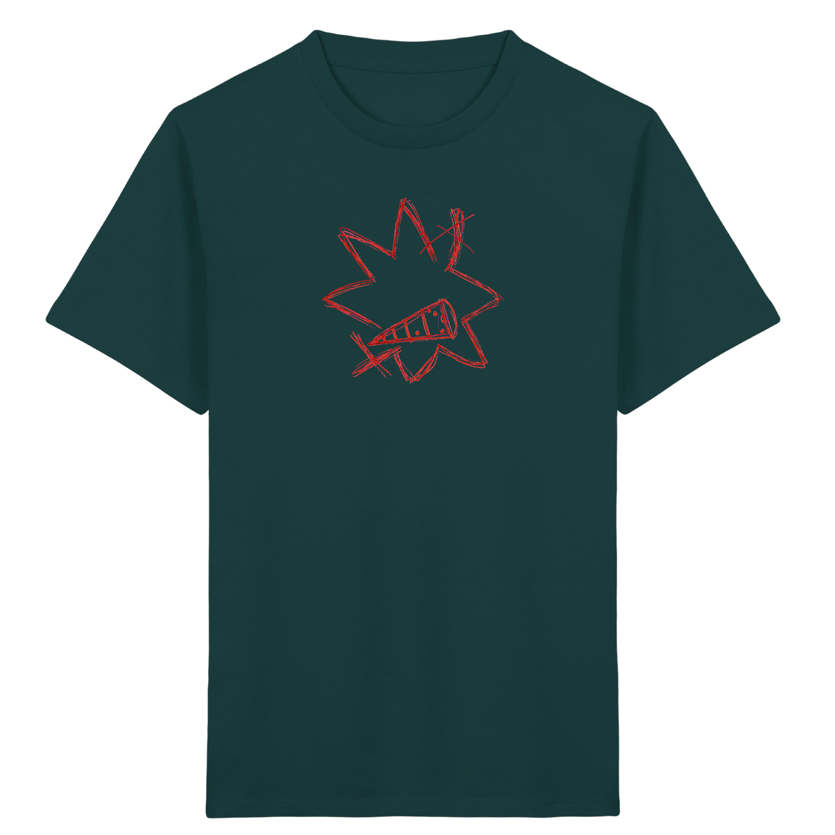 Dunkelroter Mutstern zur Einschulung - Kinder Bio T-Shirt
