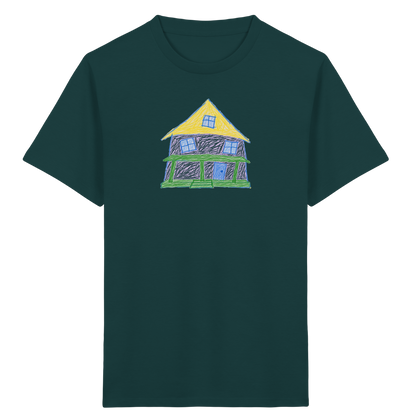 Lila Haus mit Veranda - Kinder Bio T-Shirt