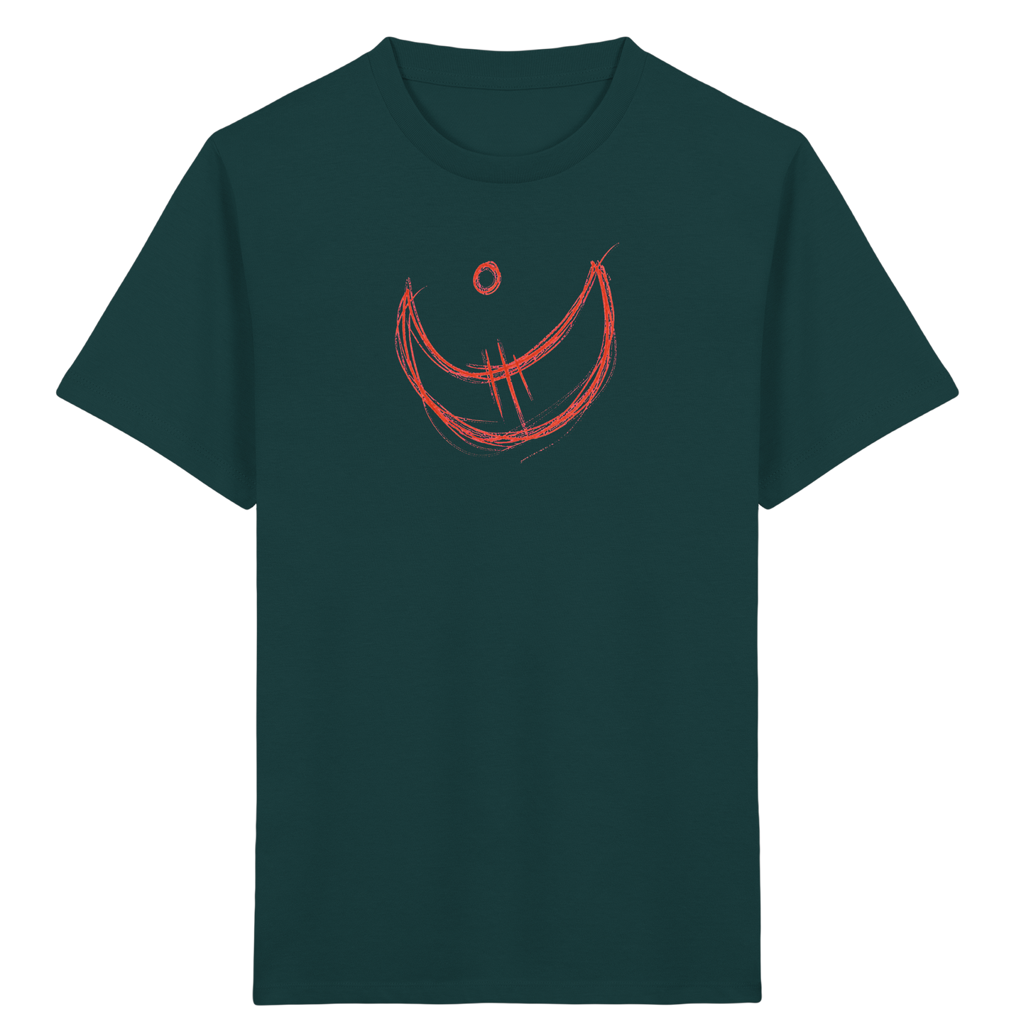 Korallroter Krakelmond für Kinder - Kinder Bio T-Shirt