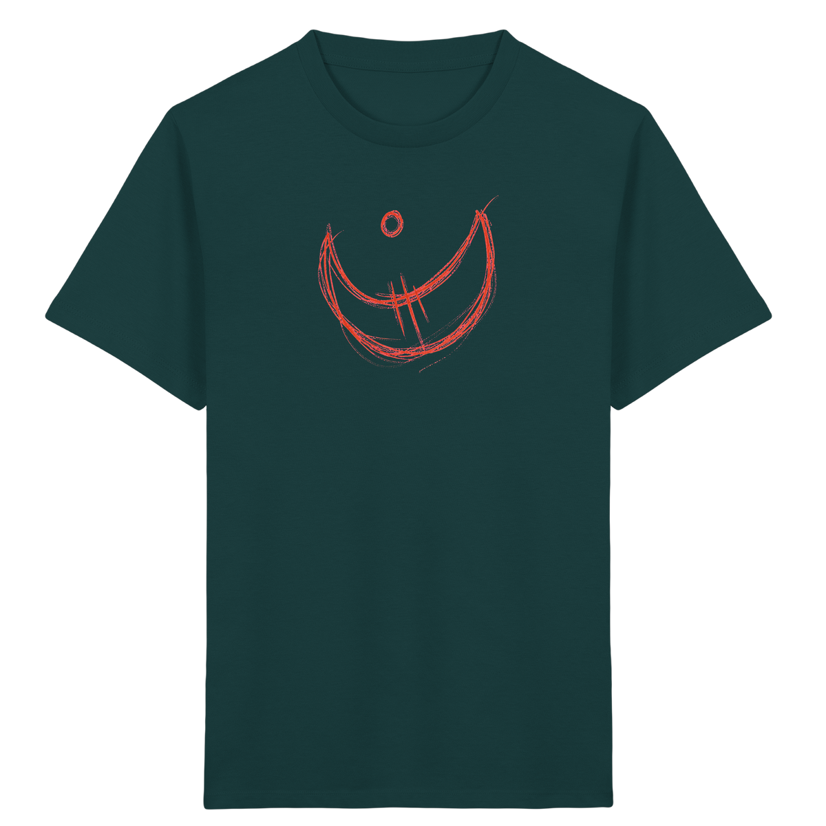 Korallroter Krakelmond für Kinder - Kinder Bio T-Shirt