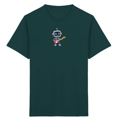 Pixel Roboter rockt E-Gitarre - Kinder T-Shirt