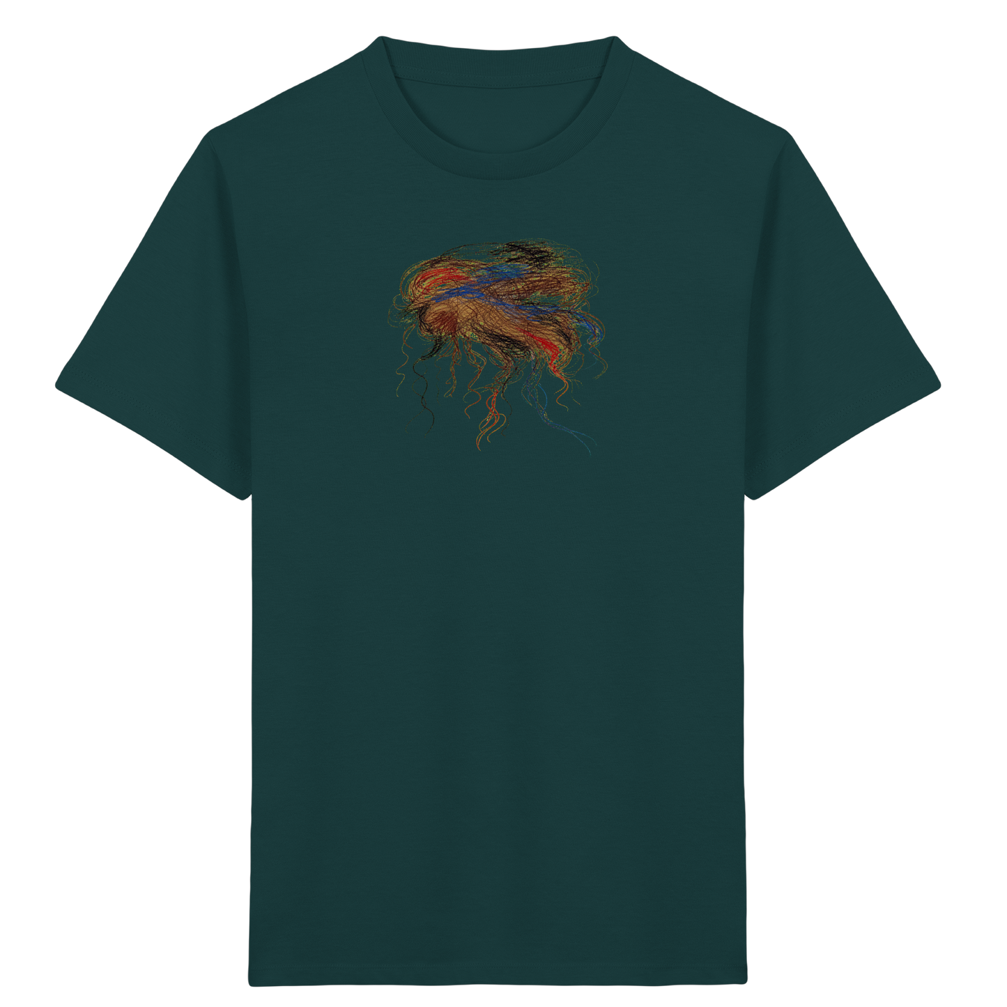 Glazed-Green Kinder Bio T-Shirt mit abstraktem Quallen-Motiv