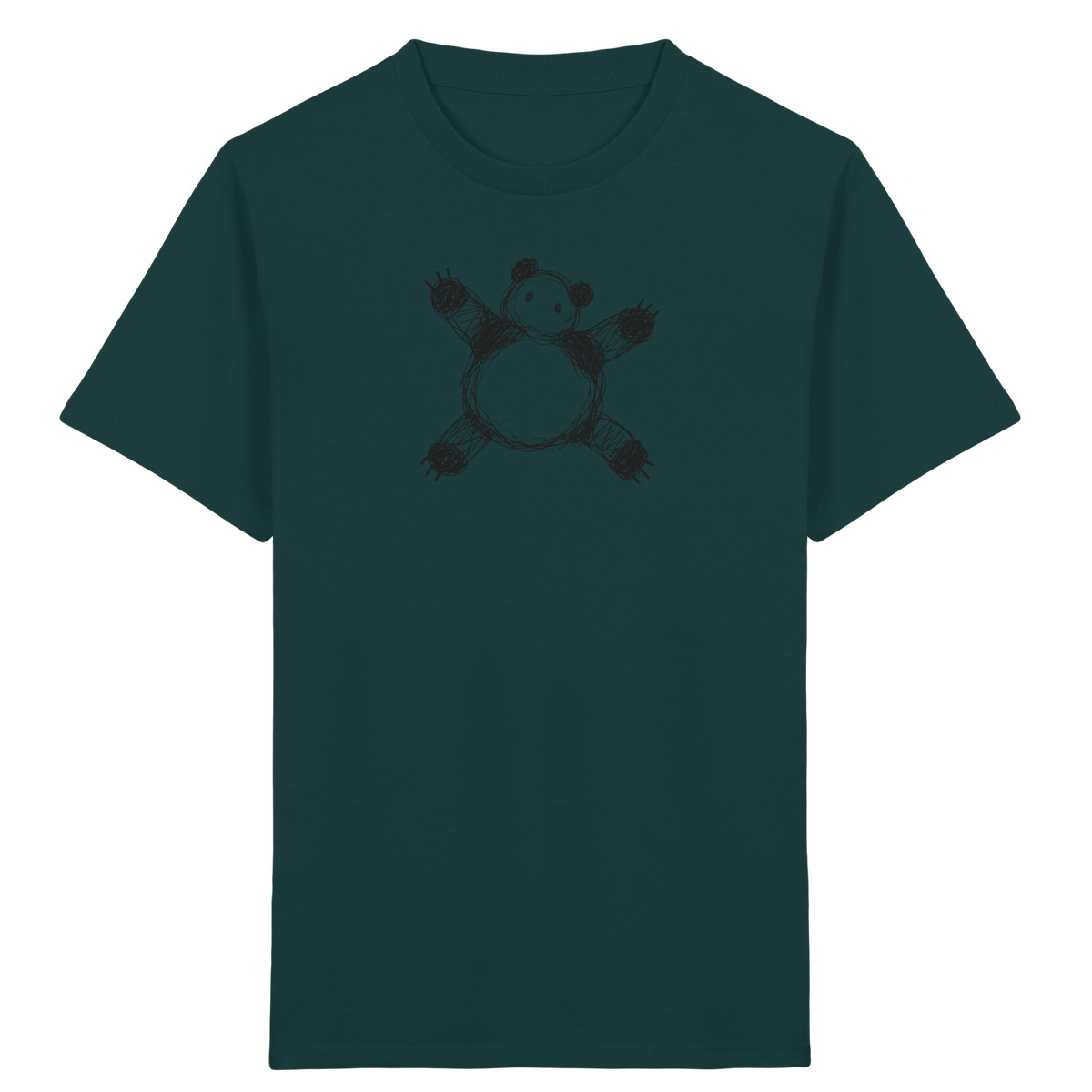 Panda von oben gezeichnet - Kinder Bio T-Shirt