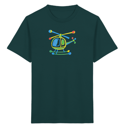 Bunter Farbpunkt Hubschrauber - Kinder Bio T-Shirt