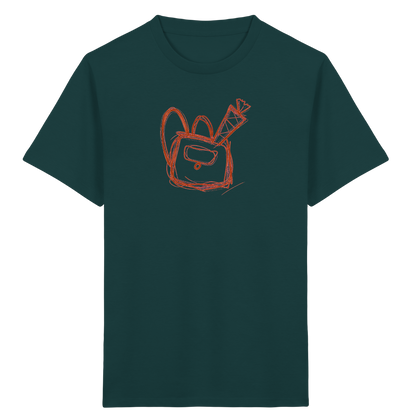Zimtbrauner Ranzen mit Schultüte - Kinder Bio T-Shirt