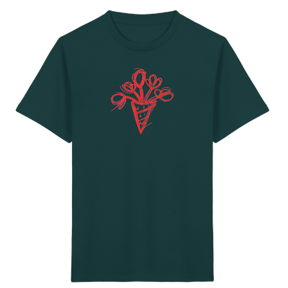 Korallrote Blumenschultüte Kinder T-Shirt - Kinder Bio T-Shirt
