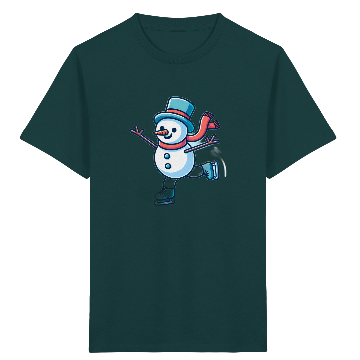 Schlittschuh laufender Schneemann: Winter Spaß Shirt