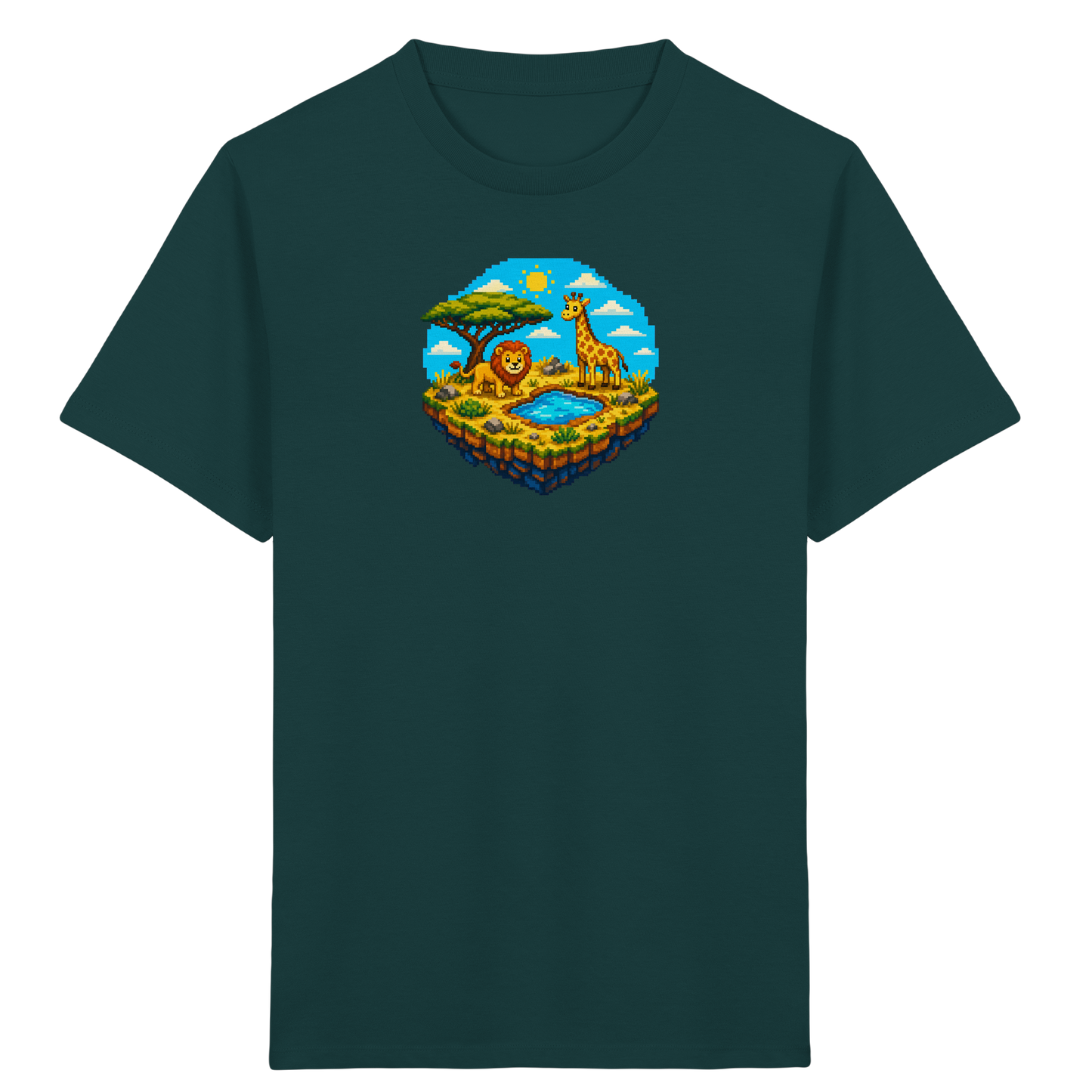 Verspieltes Pixel Safari T-Shirt Kinder - Kinder Bio T-Shirt