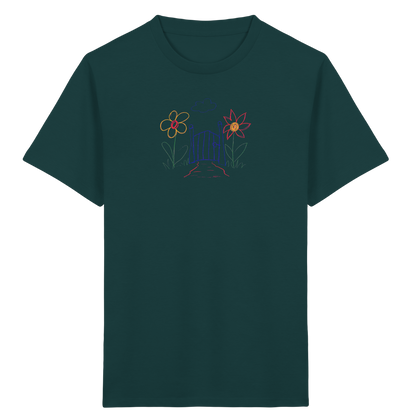 Verspieltes Kinder T-Shirt Garten Motiv - Kinder Bio T-Shirt