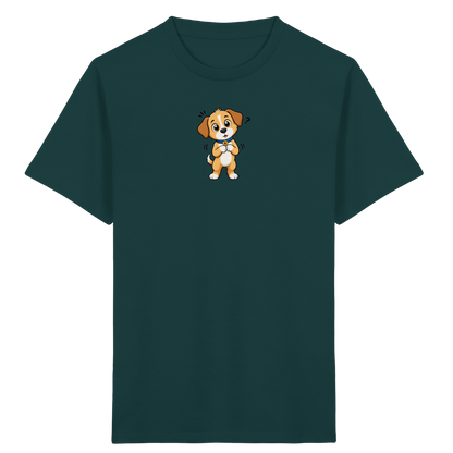 Niedlicher Welpe: Überrascht auf T-Shirt - Kinder Bio T-Shirt