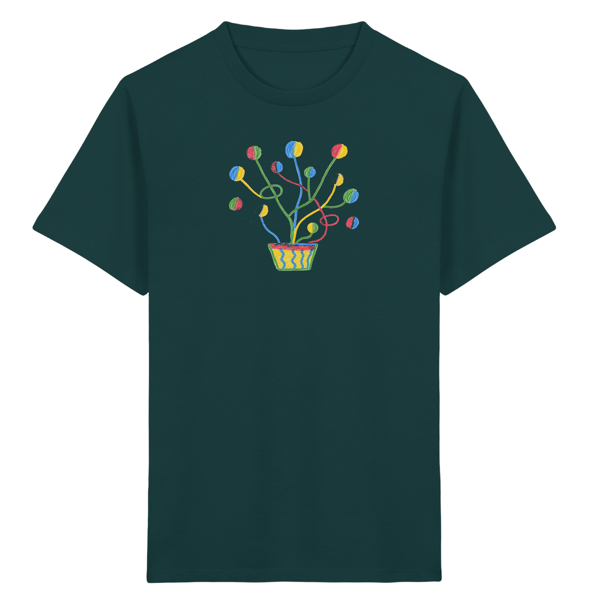 Bunte Fantasie Pflanze - Kinder Bio T-Shirt