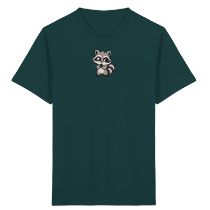 Niedlicher Waschbär Comic T-Shirt für Kinder - Kinder Bio T-Shirt