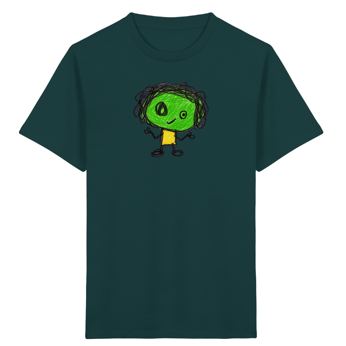 Kritzelkopf mit Zopfkranz - Kinder Bio T-Shirt