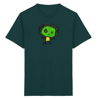 Kritzelkopf mit Zopfkranz - Kinder Bio T-Shirt