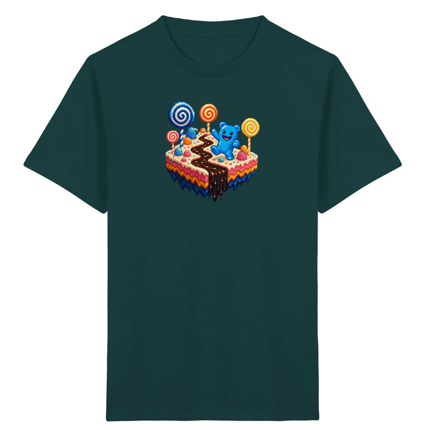 Pixel Gummibärchen auf süßer Insel - Kinder Bio T-Shirt