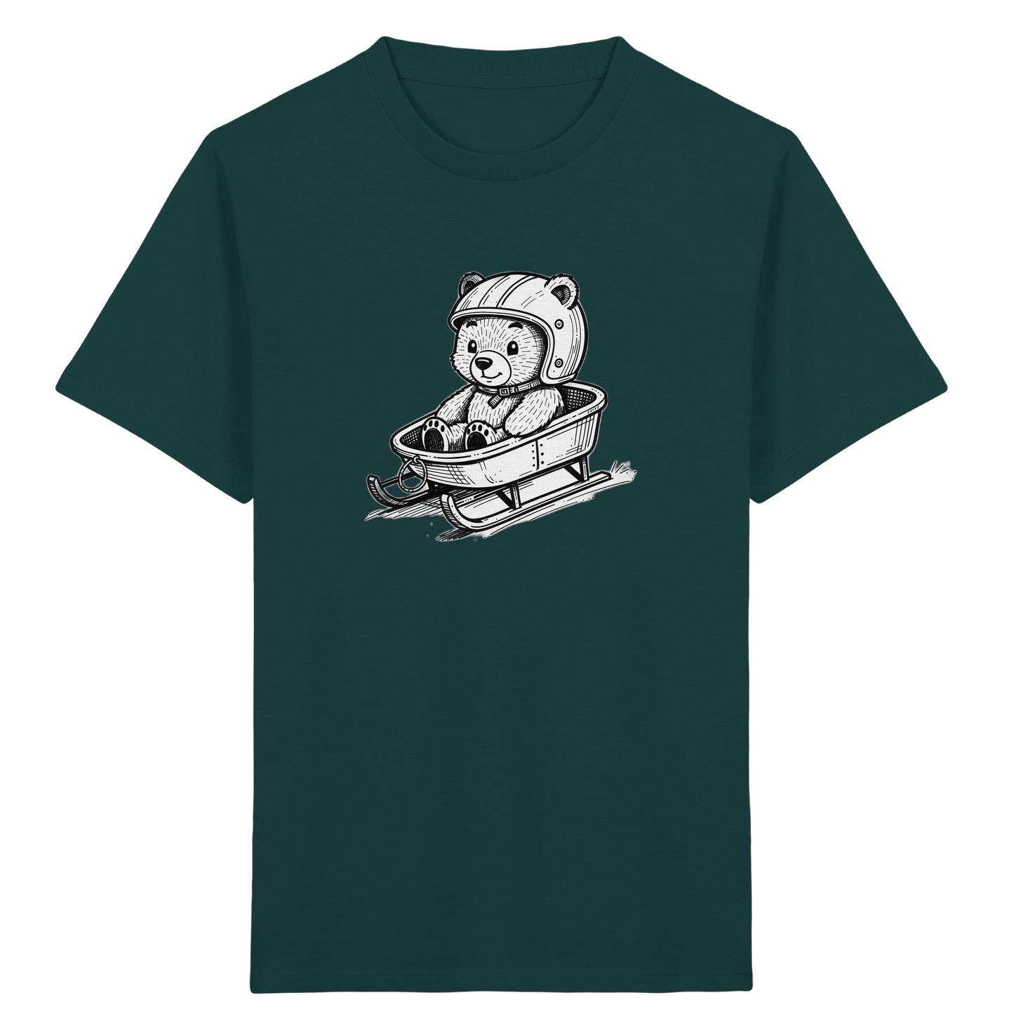 Teddybär im Schlitten: Abenteuerlust pur! - Kinder Bio T-Shirt