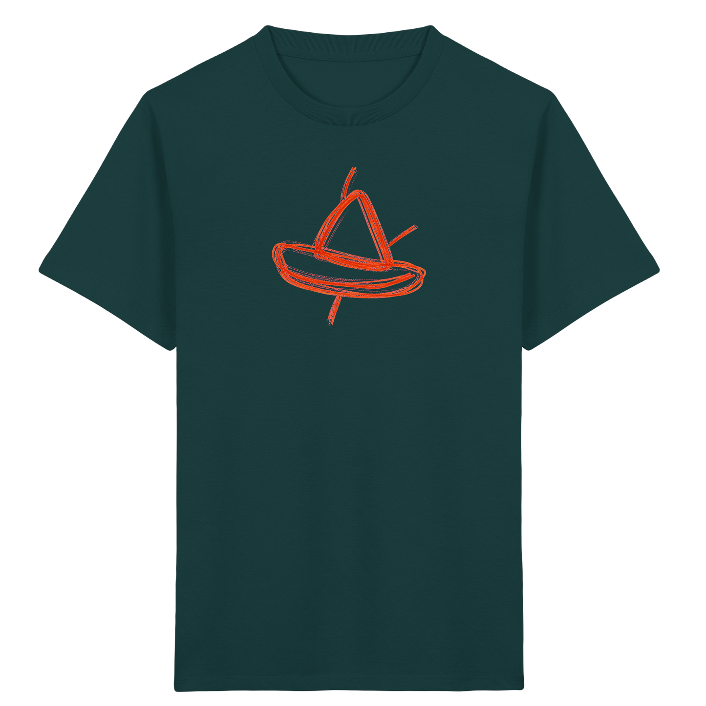 Orange Schleifenboot Kinderkritzel - Kinder Bio T-Shirt