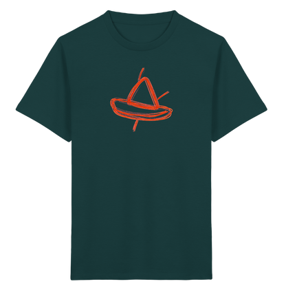 Orange Schleifenboot Kinderkritzel - Kinder Bio T-Shirt