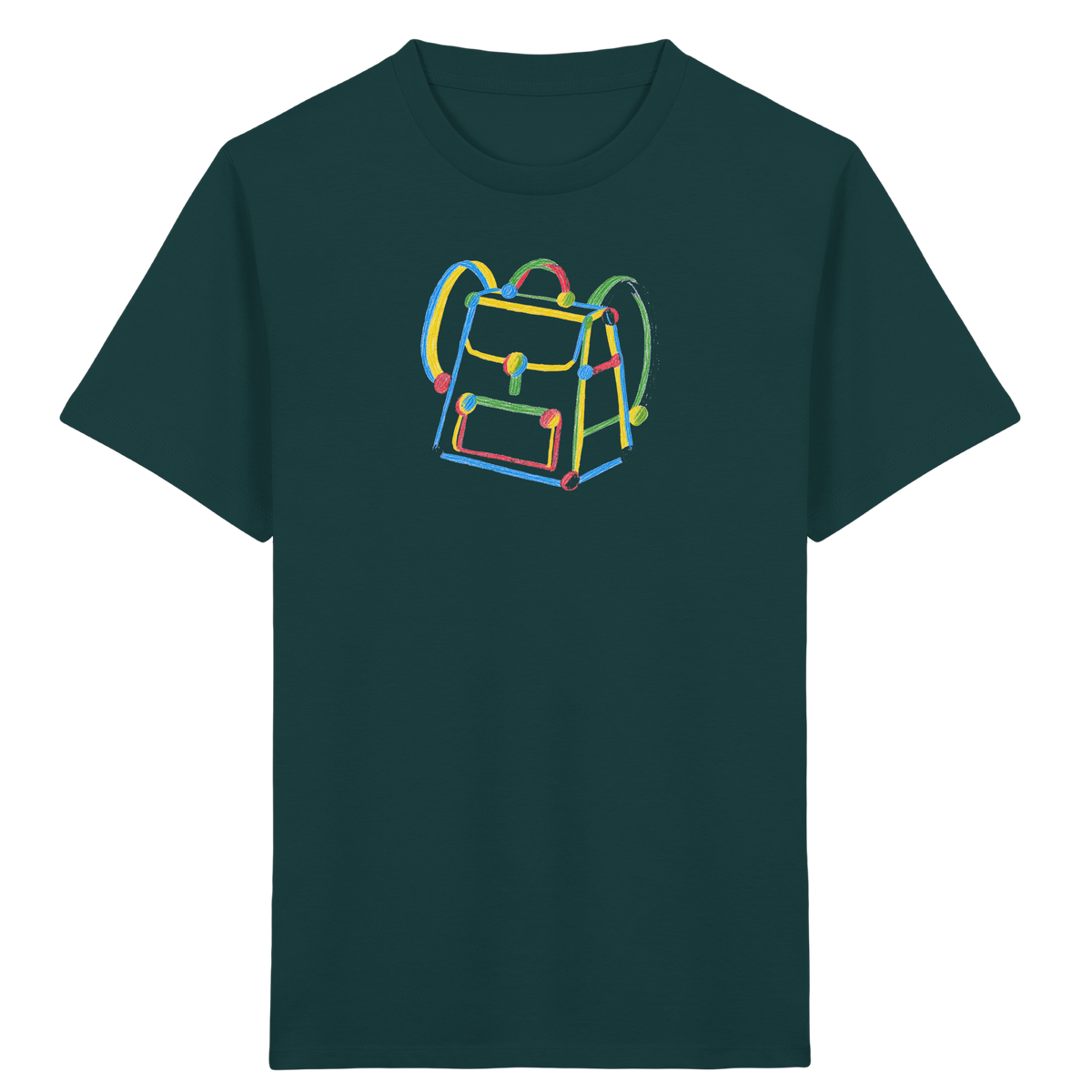 Bunter Kritzel Rucksack - Kinder Bio T-Shirt