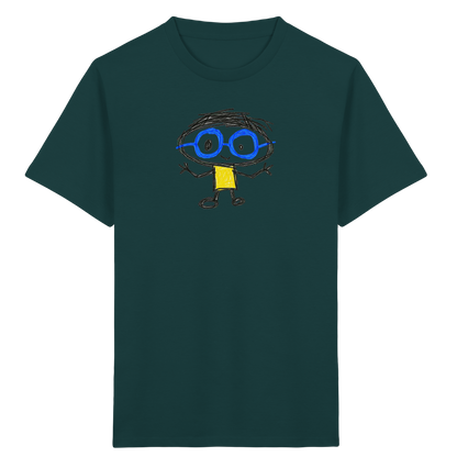 Kritzelkopf mit Riesenbrille - Kinder Bio T-Shirt