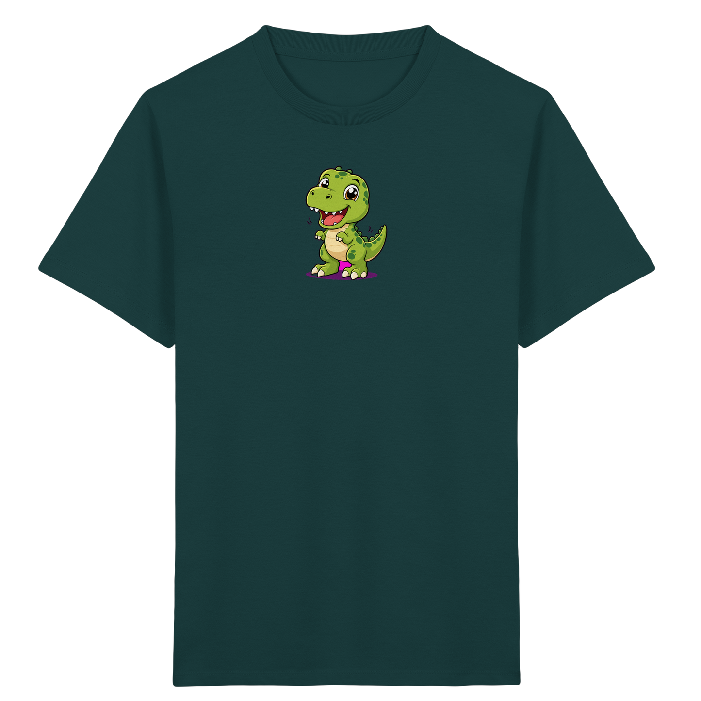 Fröhlicher Dino mit rosa Füßen Kinder T-Shirt - Kinder Bio T-Shirt
