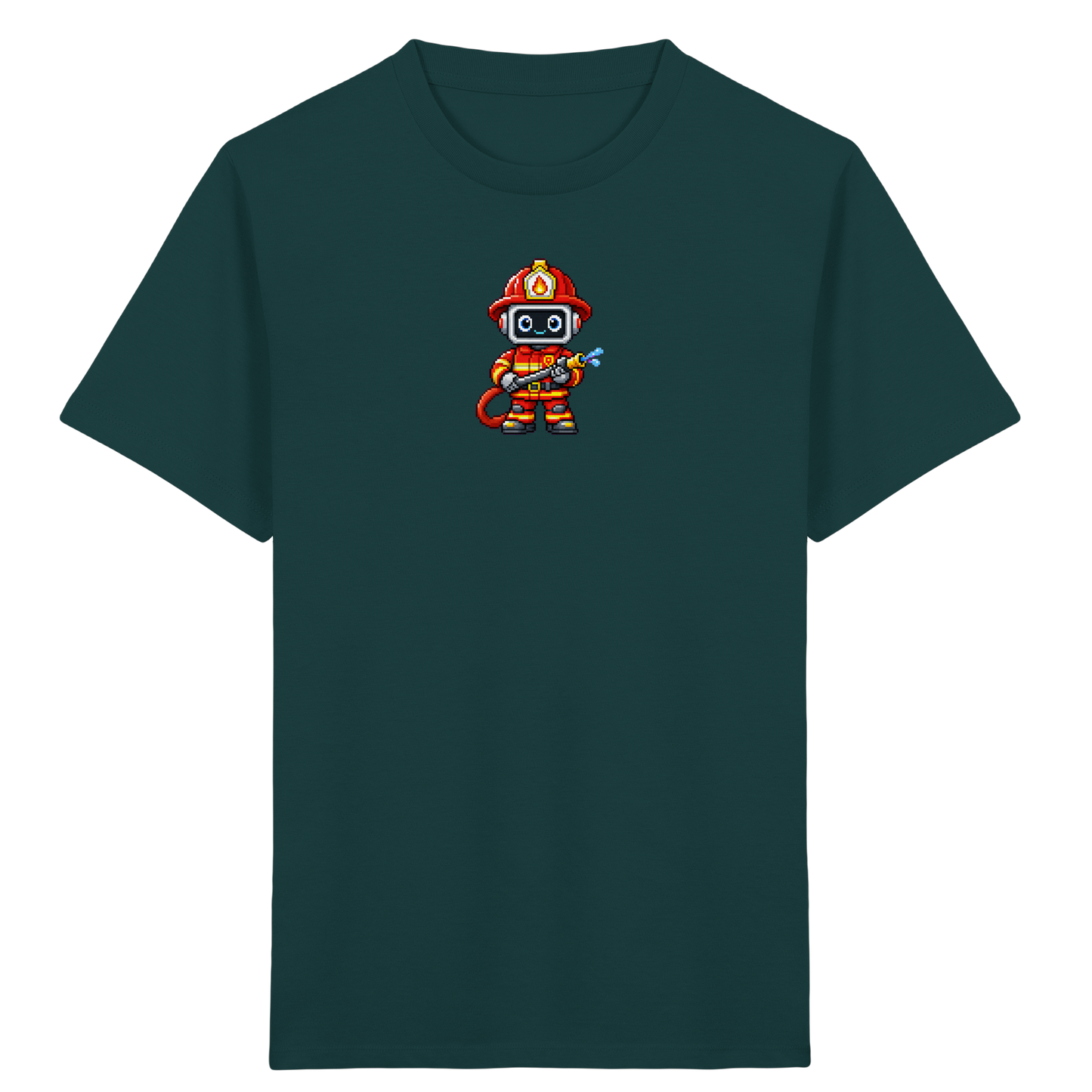 Pixel-Feuerwehrmann: Roboter-Action-T-Shirt - Kinder T-Shirt
