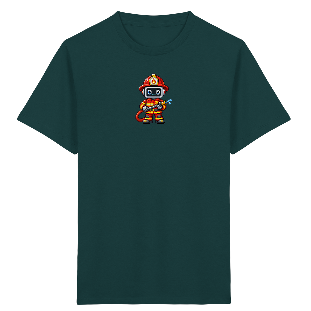 Pixel-Feuerwehrmann: Roboter-Action-T-Shirt - Kinder T-Shirt