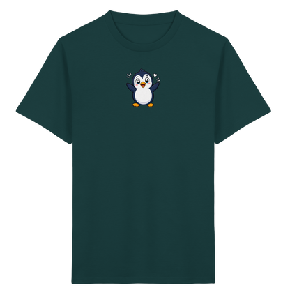 Fröhlicher Pinguin: Kinder-T-Shirt mit Herzchen - Kinder Bio T-Shirt