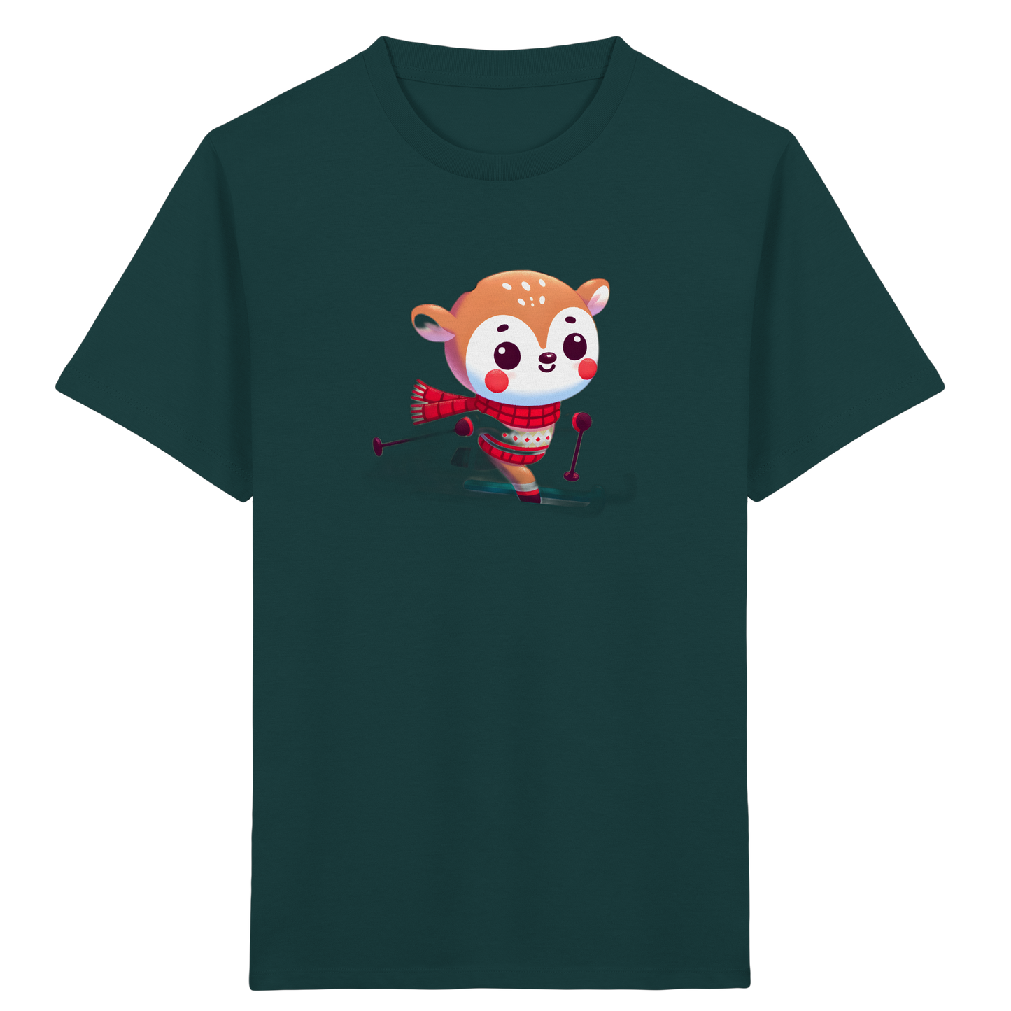 Niedliches Rehkitz auf Skiern T-Shirt