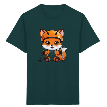 Fuchs auf Skiern – Kinder Bio-T-Shirt