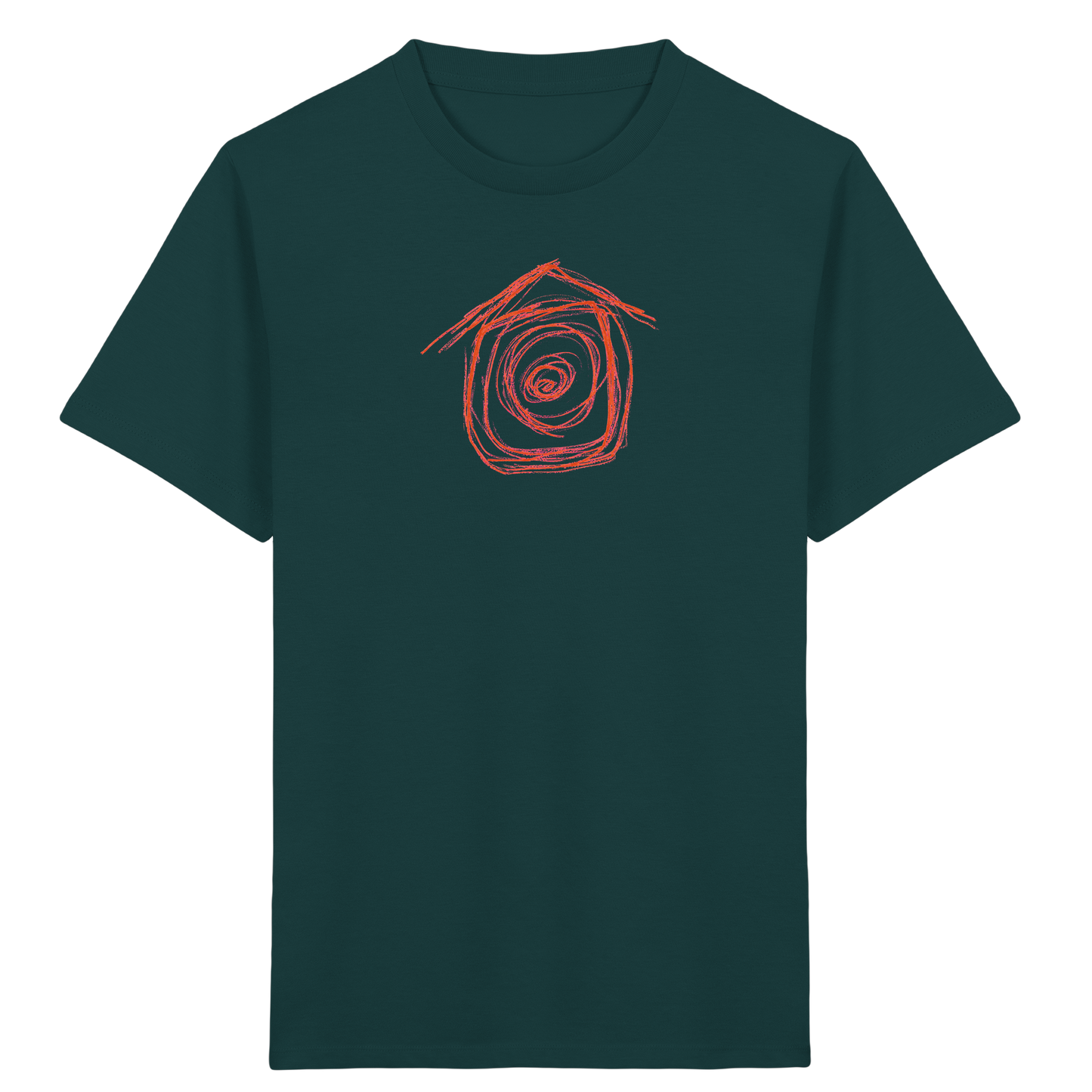 Mandarinenoranges Spiralenhaus Kinder T-Shirt - Kinder Bio T-Shirt