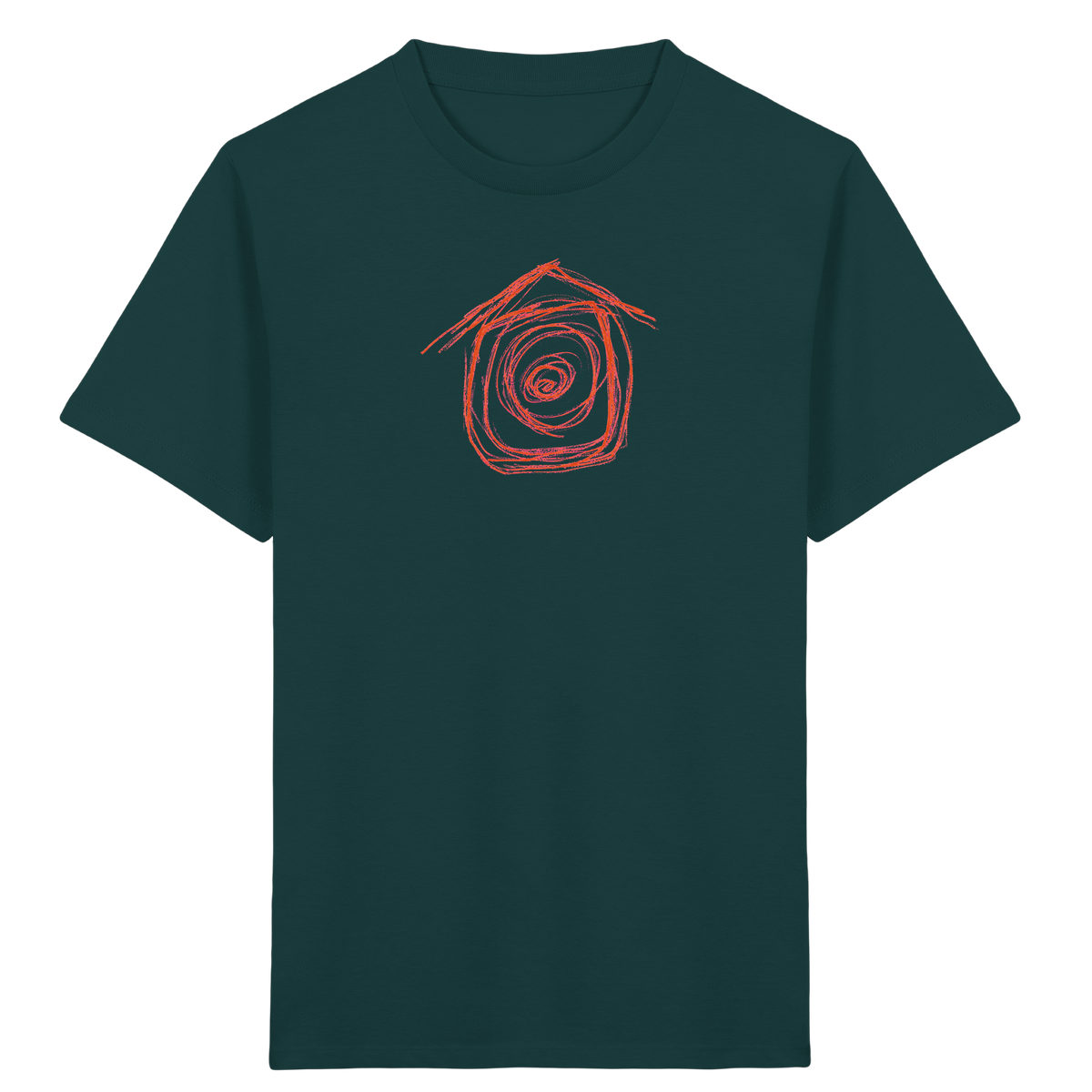 Mandarinenoranges Spiralenhaus Kinder T-Shirt - Kinder Bio T-Shirt