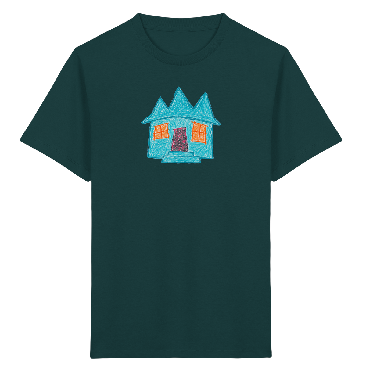 Türkises Zickzackhaus Kinder Shirt - Kinder Bio T-Shirt