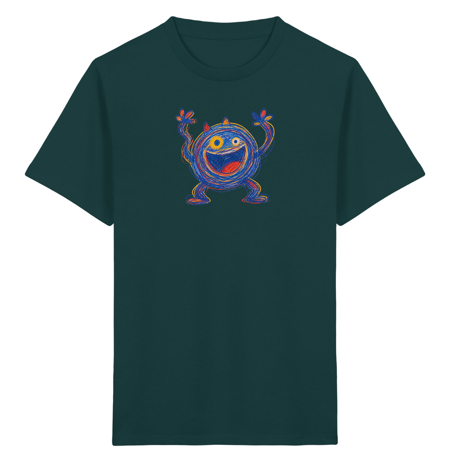 Fröhliches Wirbelmonster Shirt - Kinder Bio T-Shirt