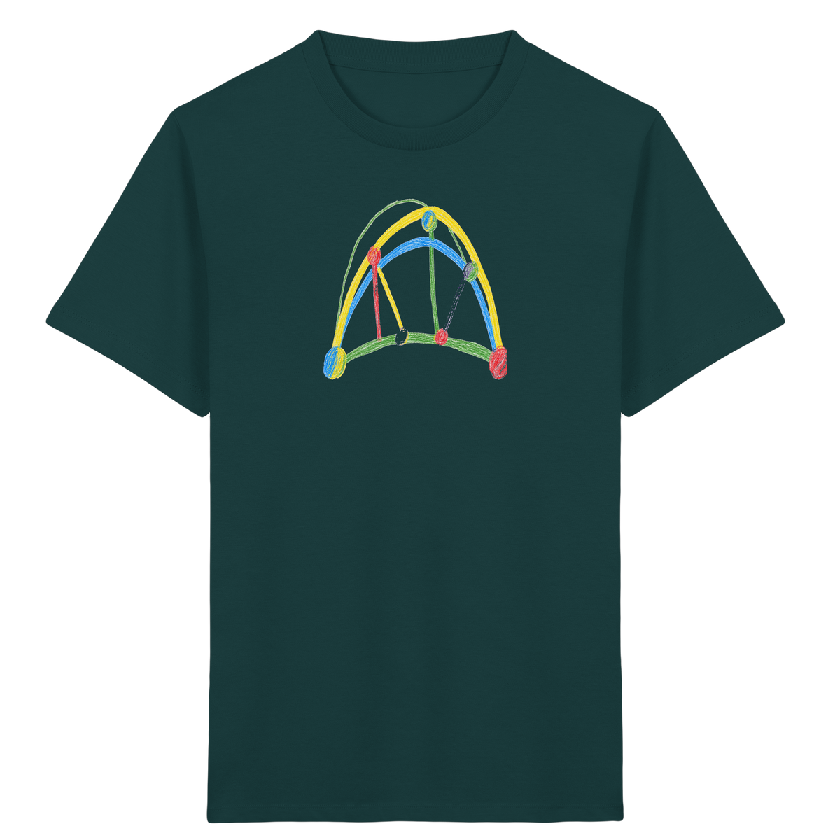 Bunte Brücke aus Farbpunkten - Kinder Bio T-Shirt