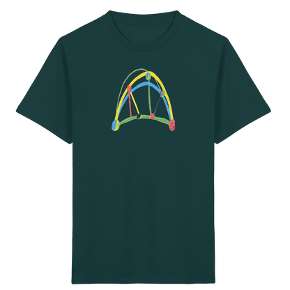 Bunte Brücke aus Farbpunkten - Kinder Bio T-Shirt
