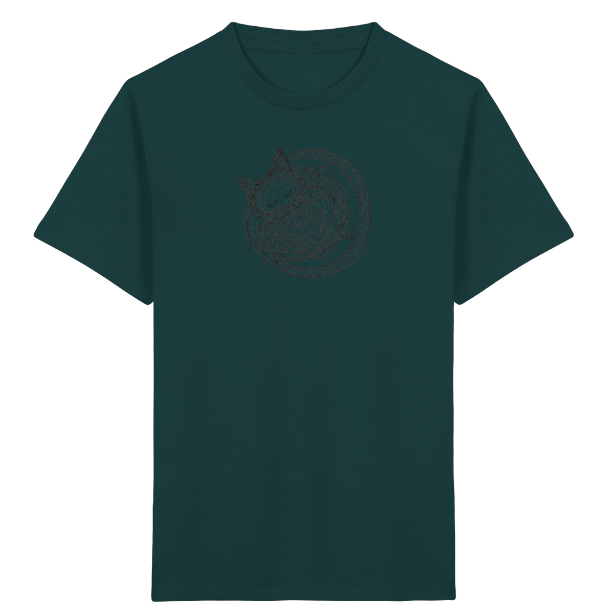 Schlafende Kritzel Katze - Kinder Bio T-Shirt