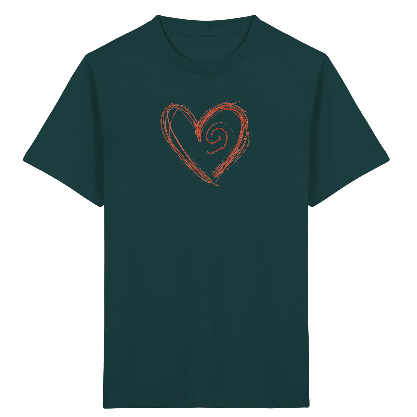 Zimtbraunes Krakelherz Kinder T-Shirt - Kinder Bio T-Shirt