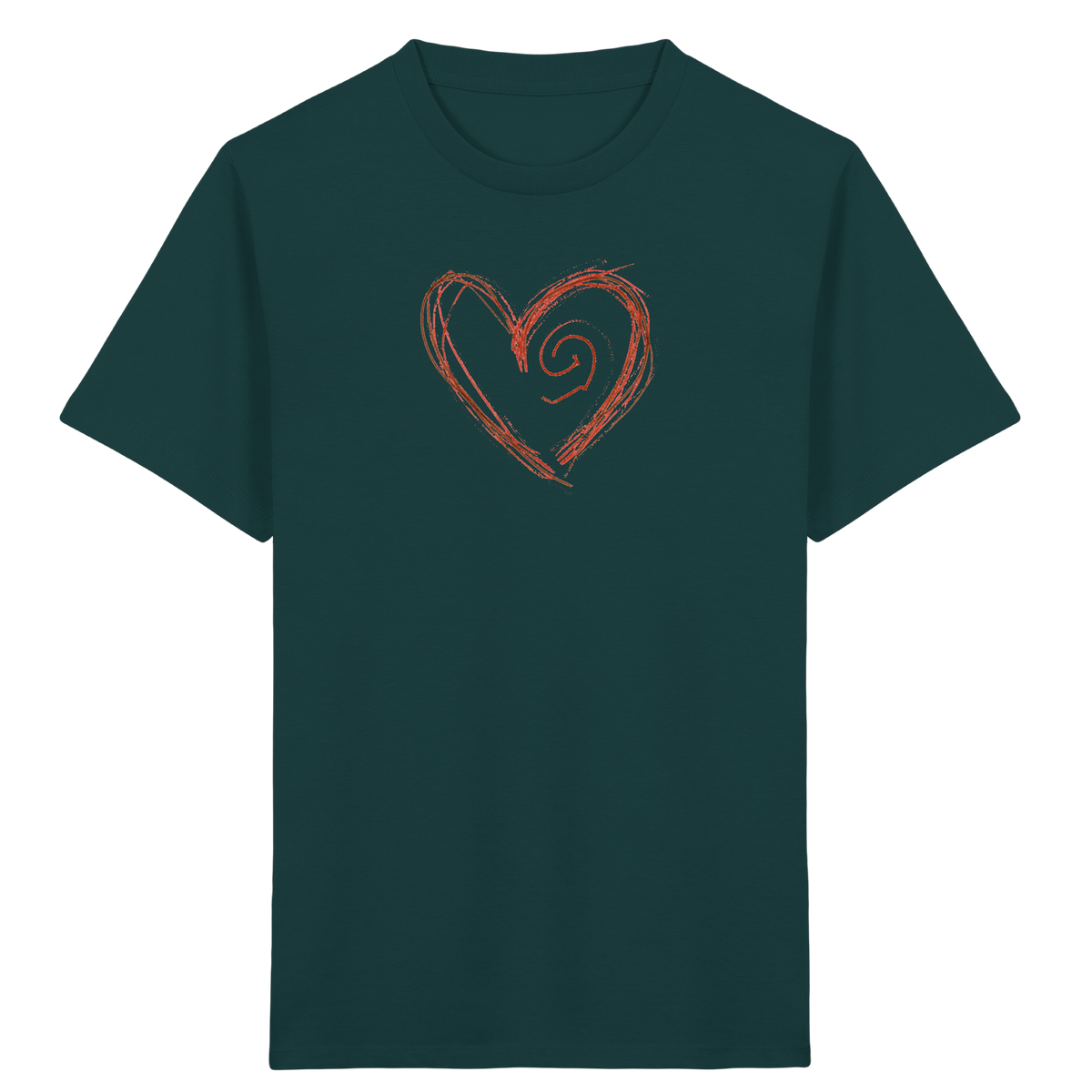 Zimtbraunes Krakelherz Kinder T-Shirt - Kinder Bio T-Shirt