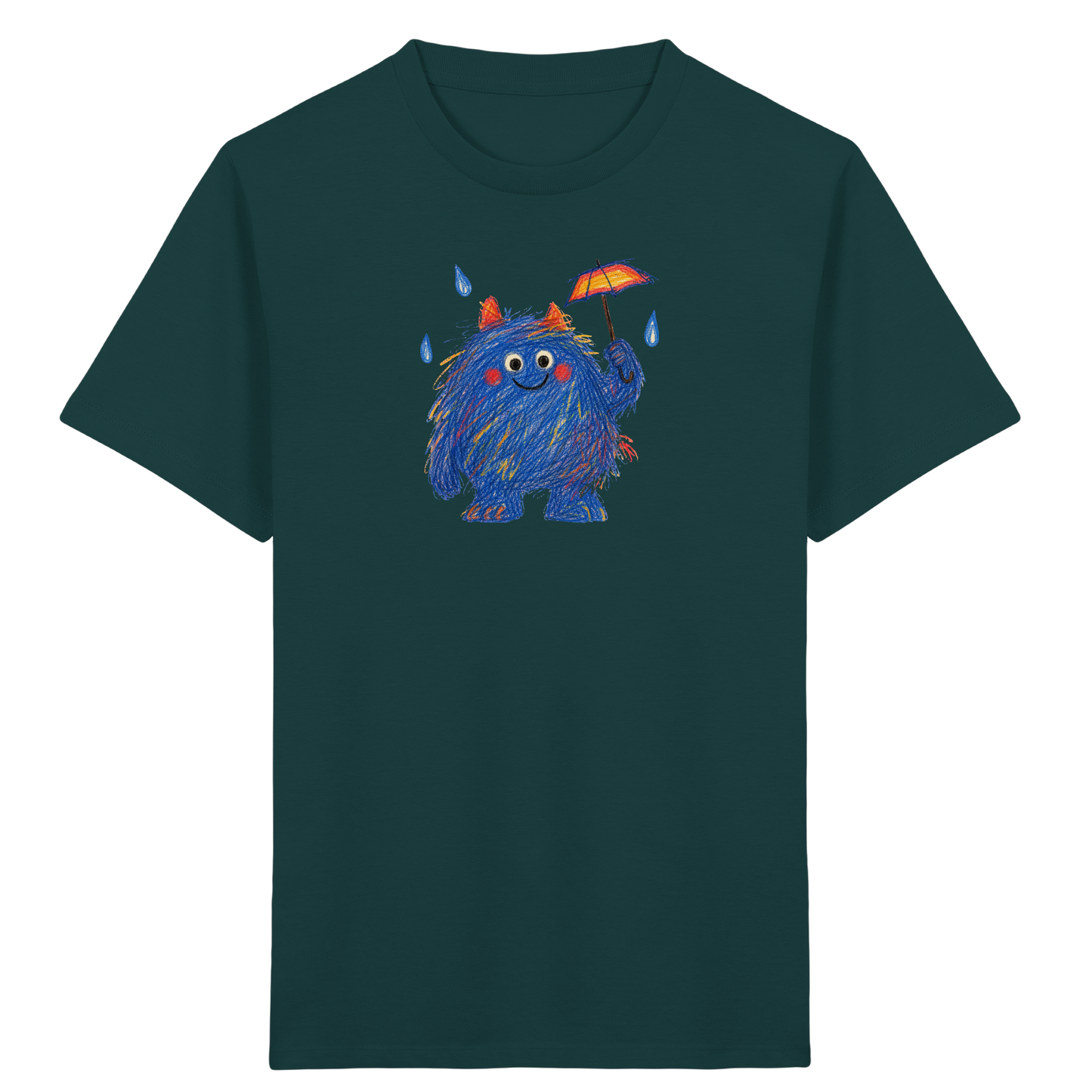 Regenschirmzottel im Regen - Kinder Bio T-Shirt