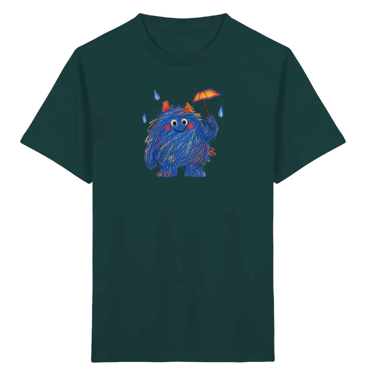Regenschirmzottel im Regen - Kinder Bio T-Shirt