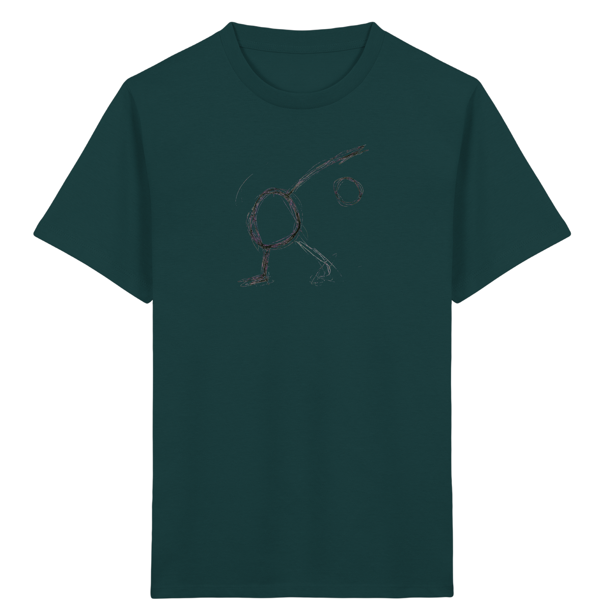 Schwarzer Linienmensch Kinder T-Shirt - Kinder Bio T-Shirt