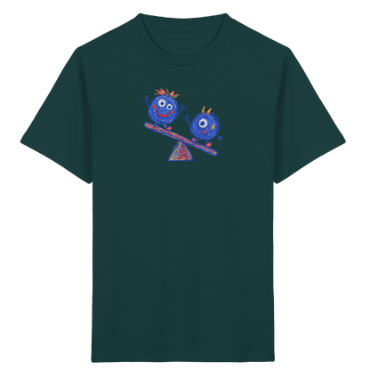 Wippenwuschel auf der Wippe - Kinder Bio T-Shirt