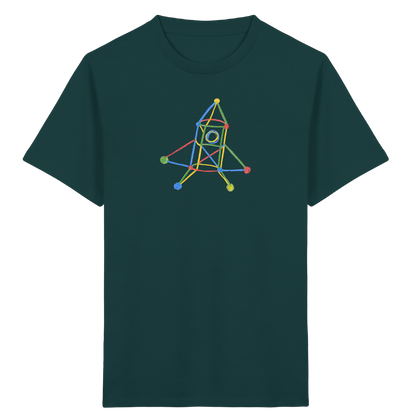 Bunte Rakete mit Farbpunkten - Kinder Bio T-Shirt